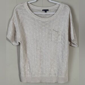 GAP off white knit slouch summer pocket sweater Size L